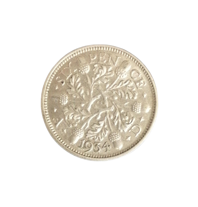 Gran Bretaña 6 Peniques 1934 KM 832 NO UNC